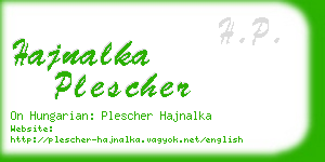 hajnalka plescher business card